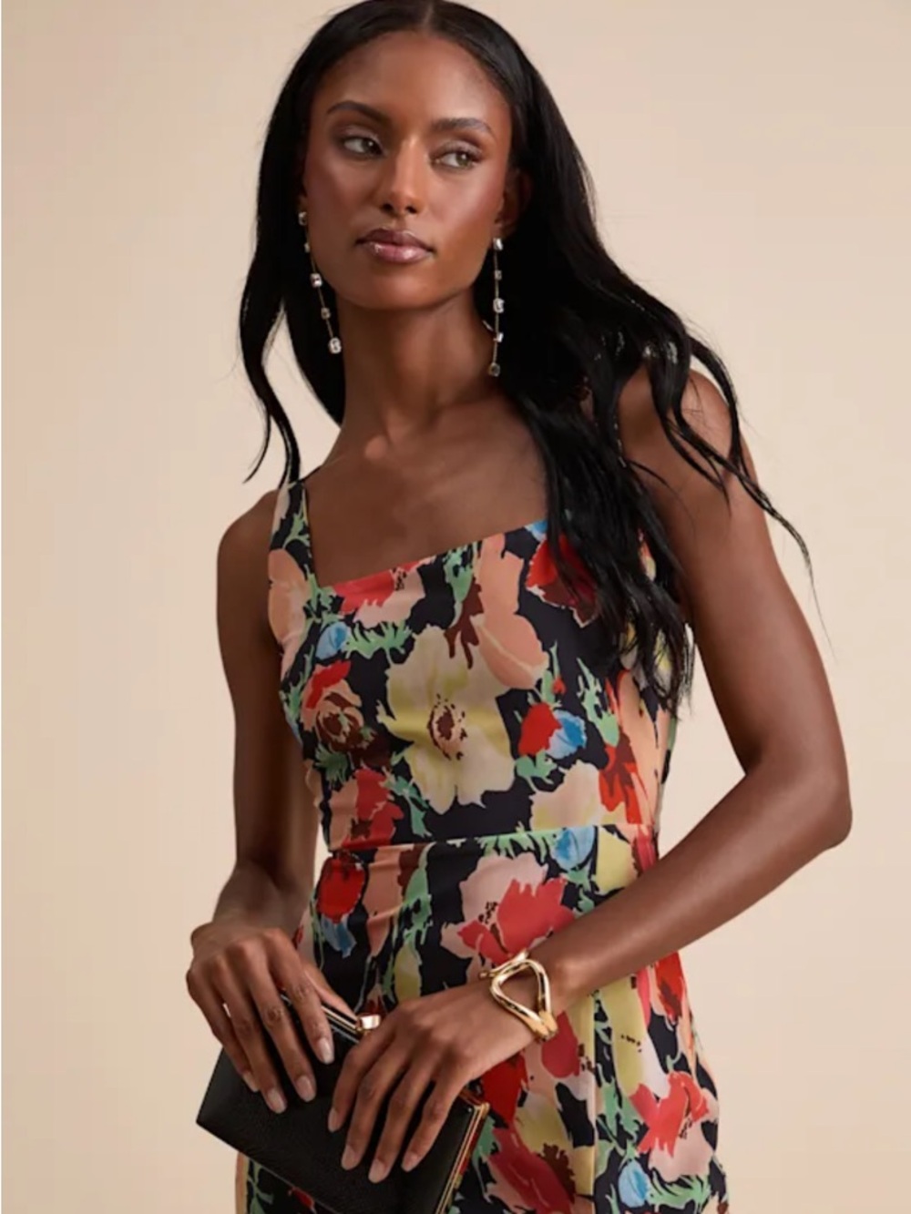 Lulu's Miya Black Multi Floral Sleeveless Maxi Dress - Picture 2 of 6